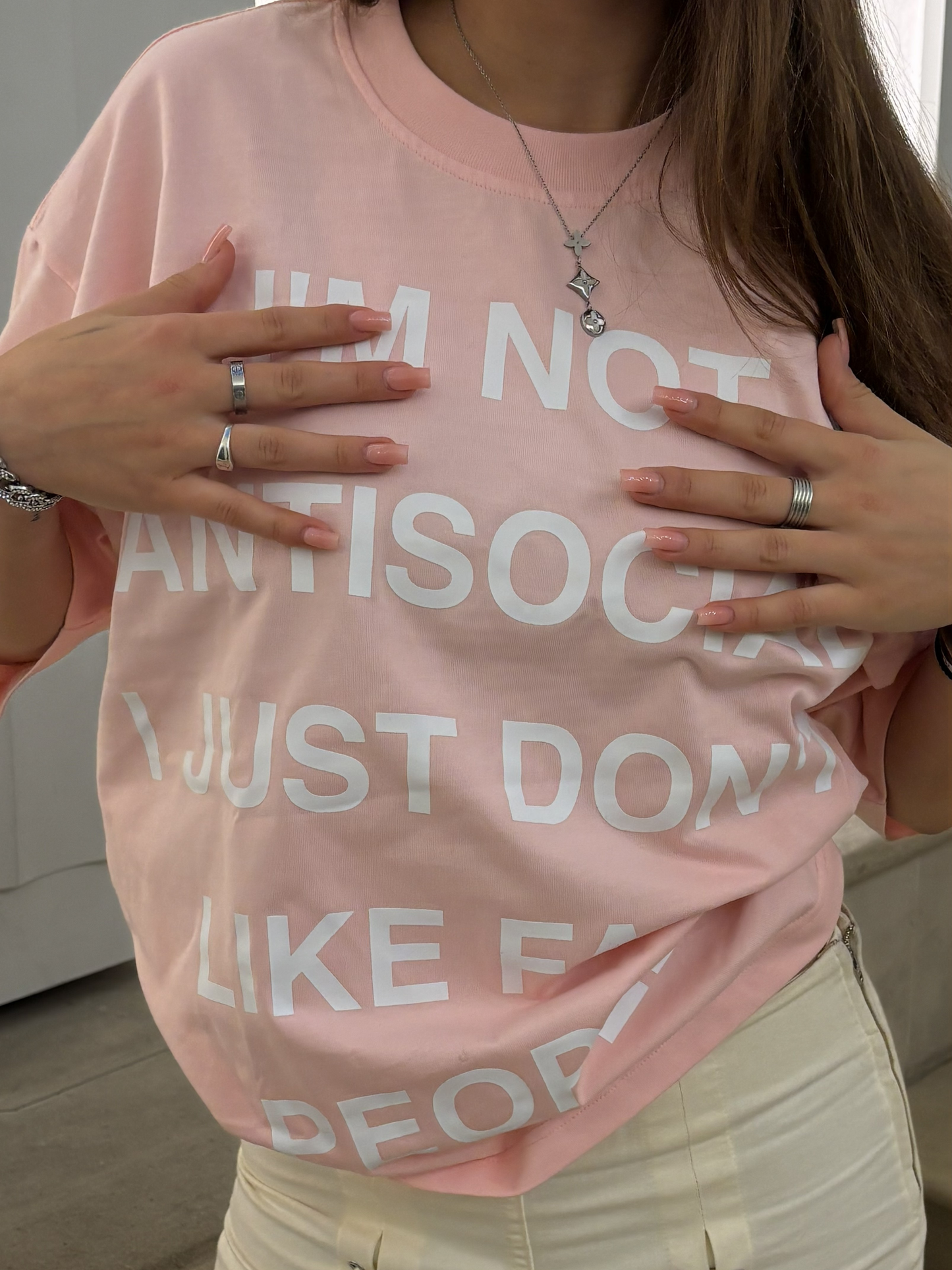 Antisocial Tee - Pink