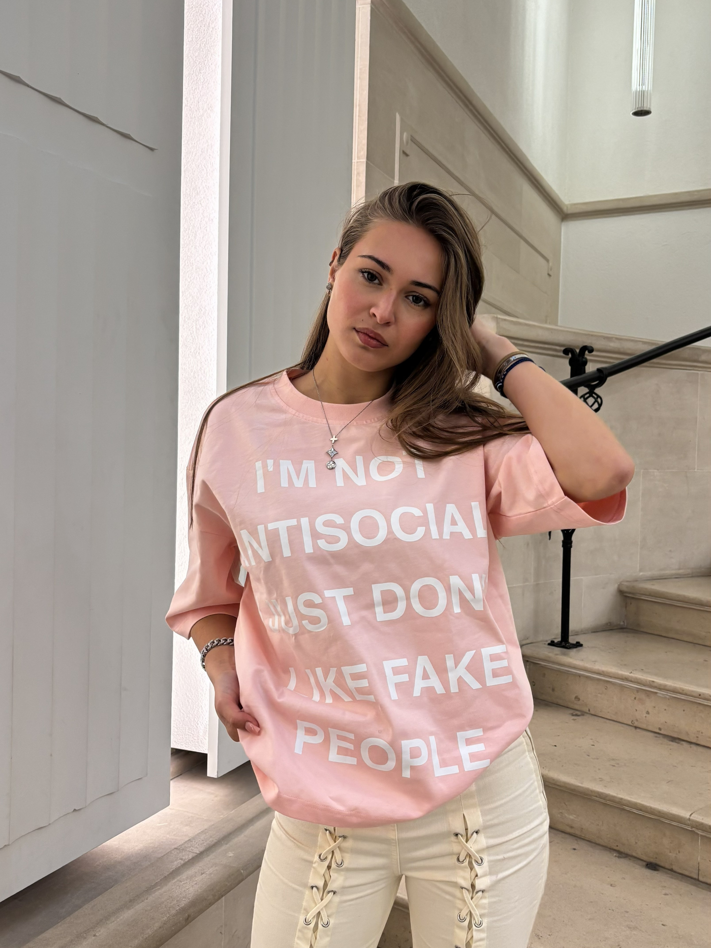 Antisocial Tee - Pink