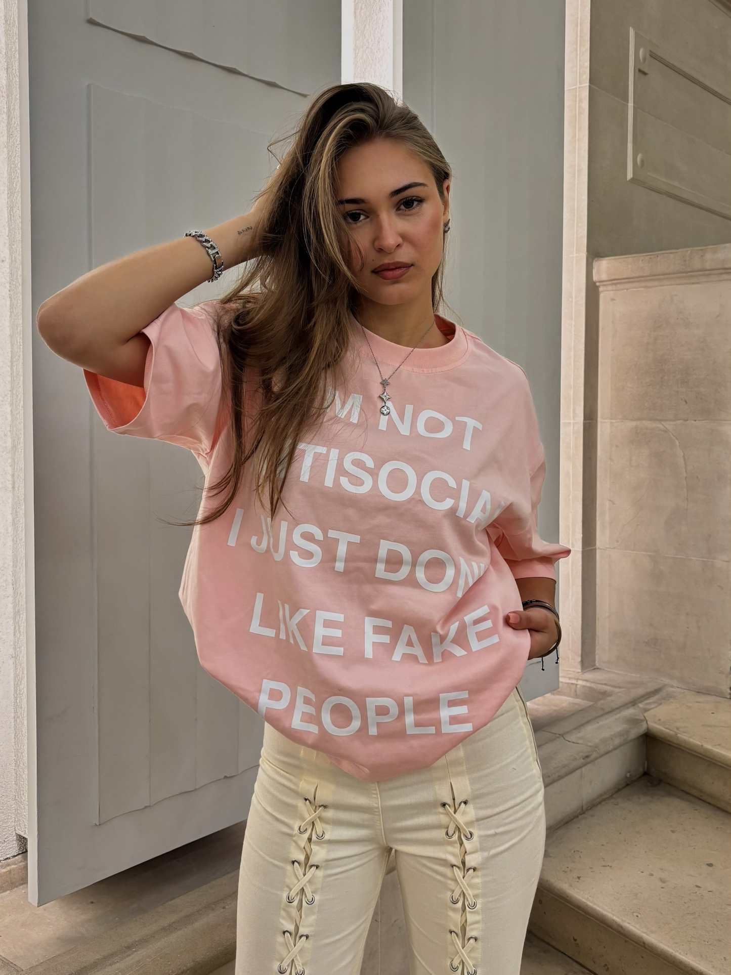 Antisocial Tee - Pink