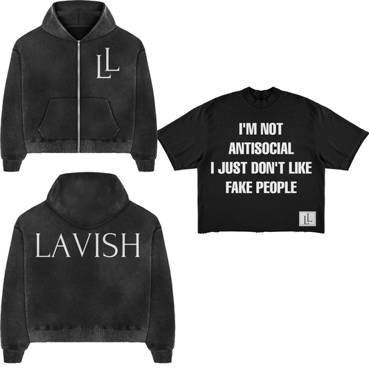 Antisocial X LL zip hoodie